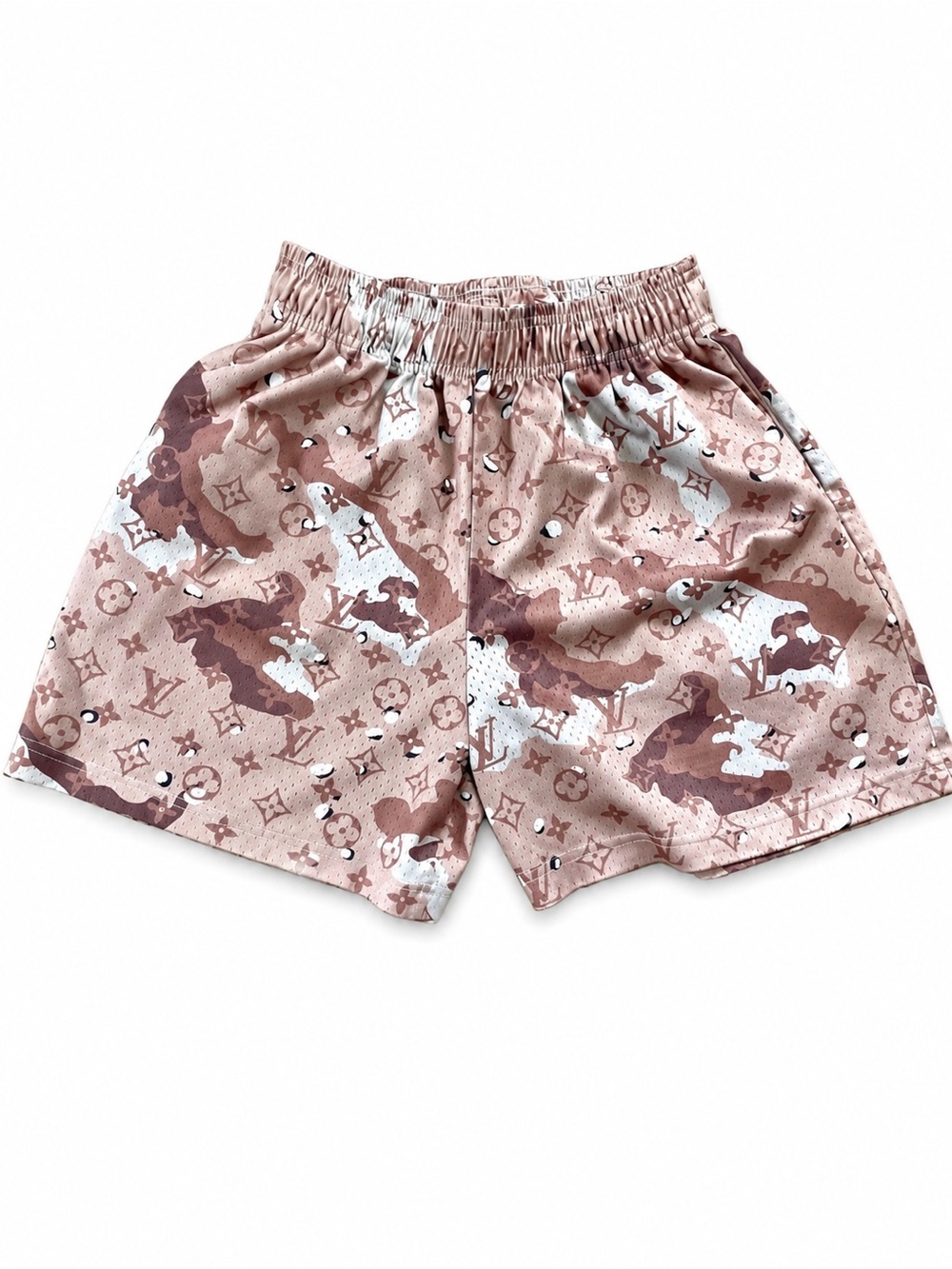 Bravest Studios LV Monogram Brown Camo Mesh Shorts Medium